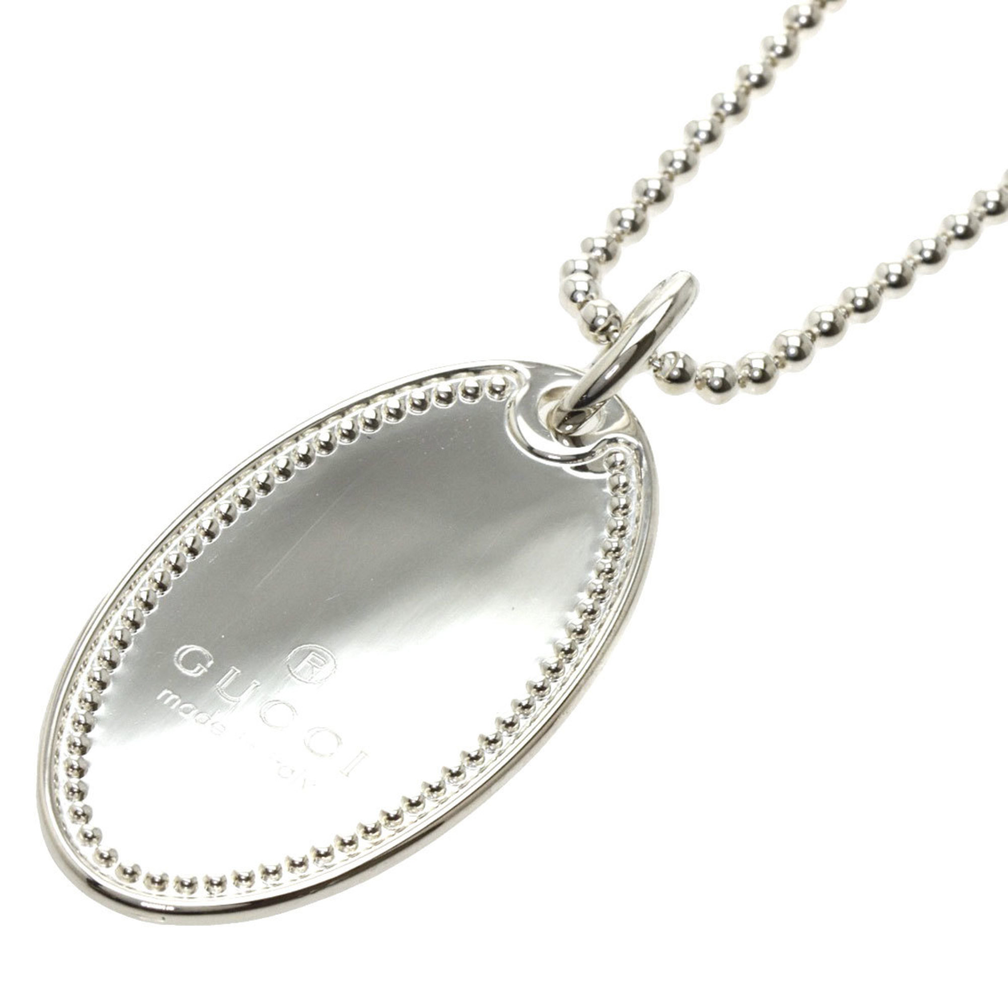 Gucci Plate Necklace Silver Ladies